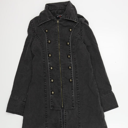 bisou deve Womens Grey   Overcoat Jacket Size S