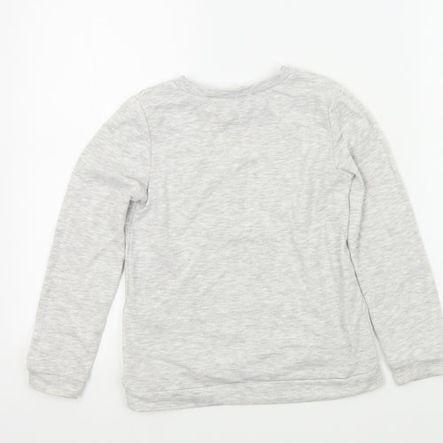 H&M Girls Grey Colourblock  Pullover Jumper Size 6 Years  - UNICORN