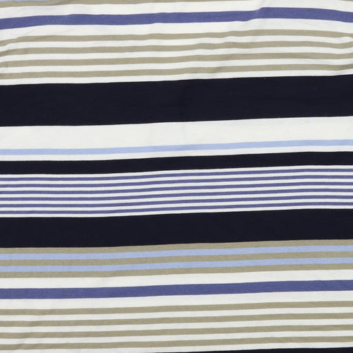 BM Womens Blue Striped  Basic T-Shirt Size XL