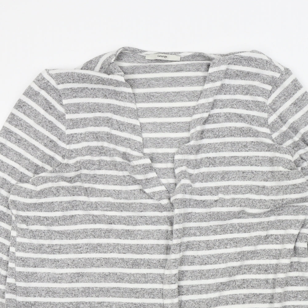 George Womens Grey Striped  Cardigan Jumper Size 20