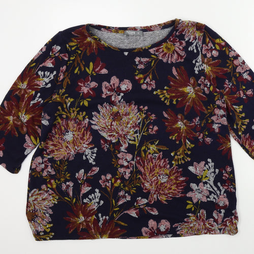 Nutmeg Womens Multicoloured Floral  Pullover Jumper Size 18