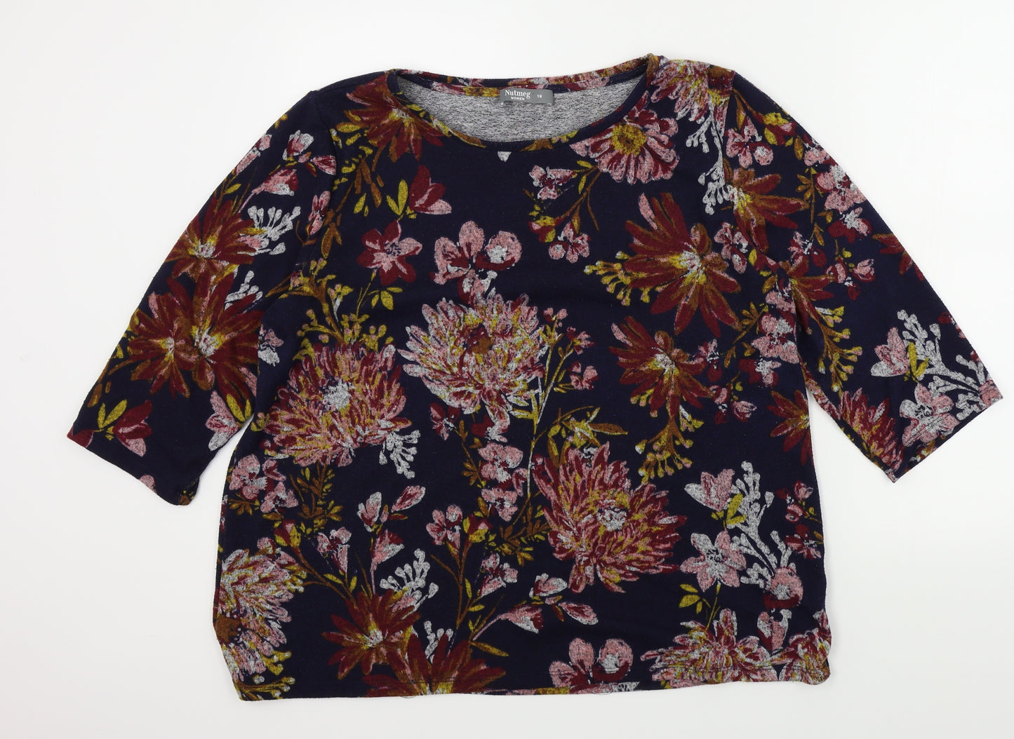Nutmeg Womens Multicoloured Floral  Pullover Jumper Size 18