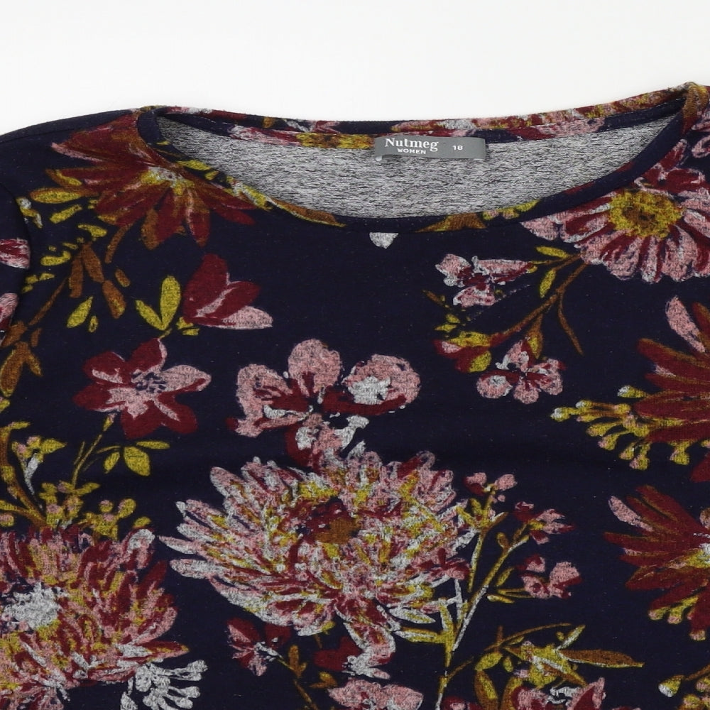 Nutmeg Womens Multicoloured Floral  Pullover Jumper Size 18