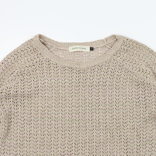 River Island Womens Gold   Pullover Jumper Size 12  - sparkle detail