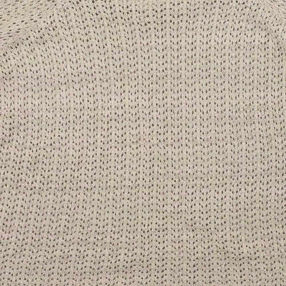 River Island Womens Gold   Pullover Jumper Size 12  - sparkle detail