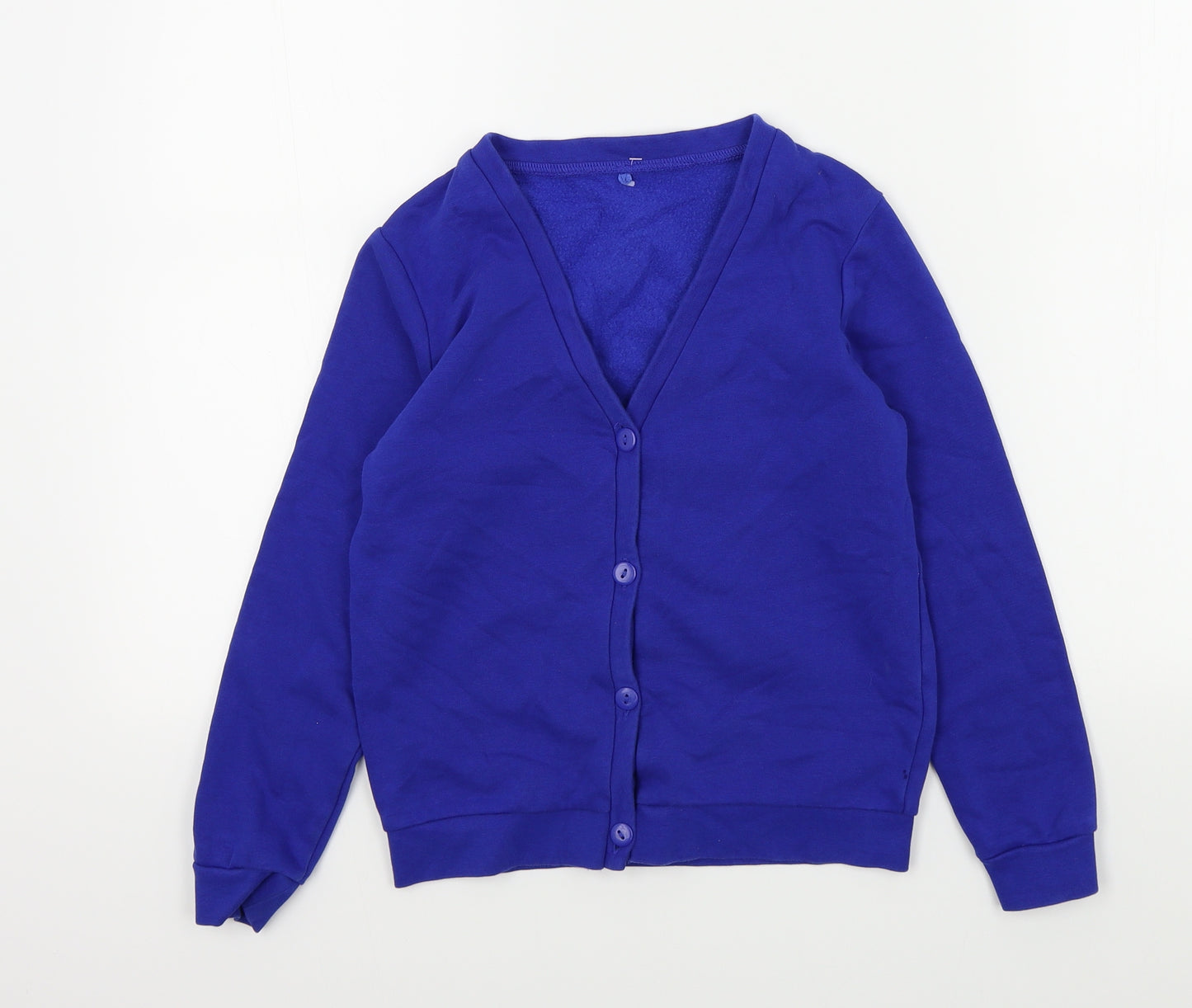 George Girls Blue Colourblock  Cardigan Jumper Size 8-9 Years  - School Cardigan