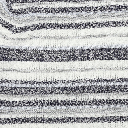 M&Co Womens White Striped  Pullover Jumper Size 16