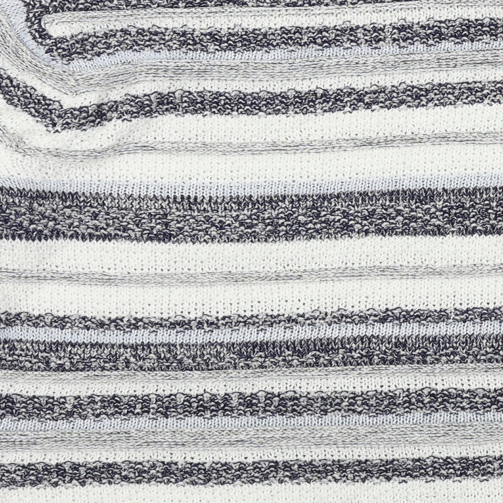 M&Co Womens White Striped  Pullover Jumper Size 16