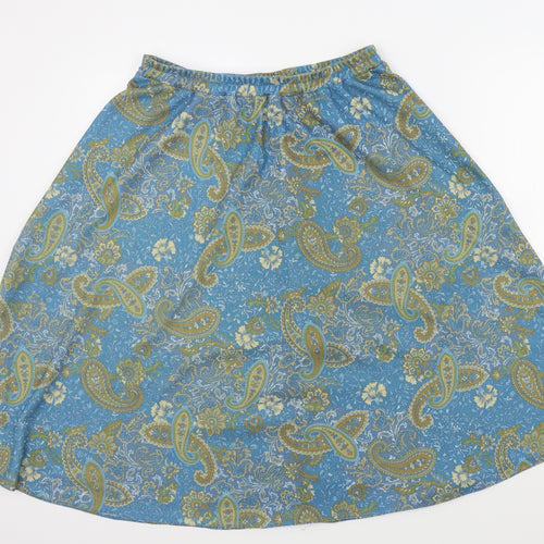 DMART Womens Blue Paisley  Flare Skirt Size M