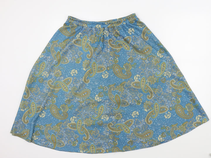 DMART Womens Blue Paisley  Flare Skirt Size M