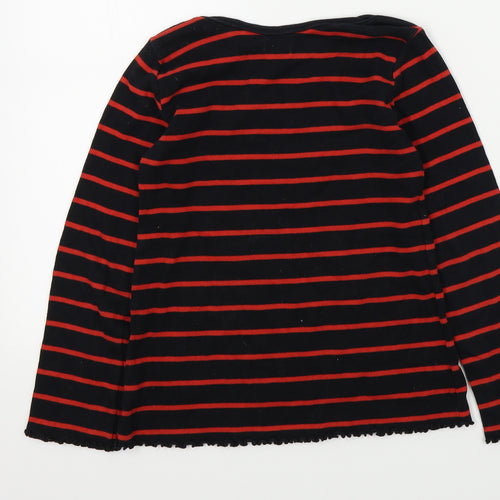 NEXT Girls Black Striped  Pullover Jumper Size 10 Years