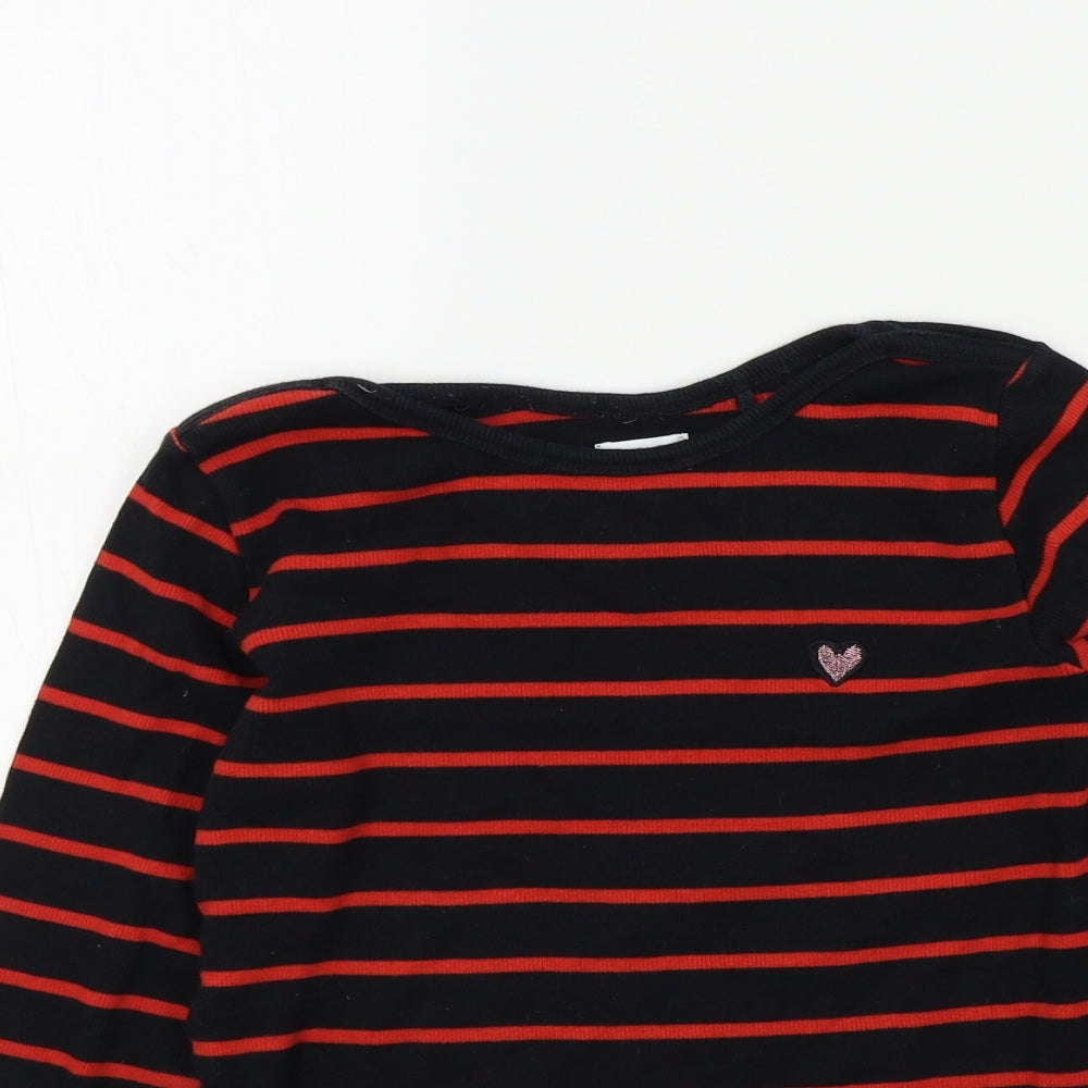 NEXT Girls Black Striped  Pullover Jumper Size 10 Years