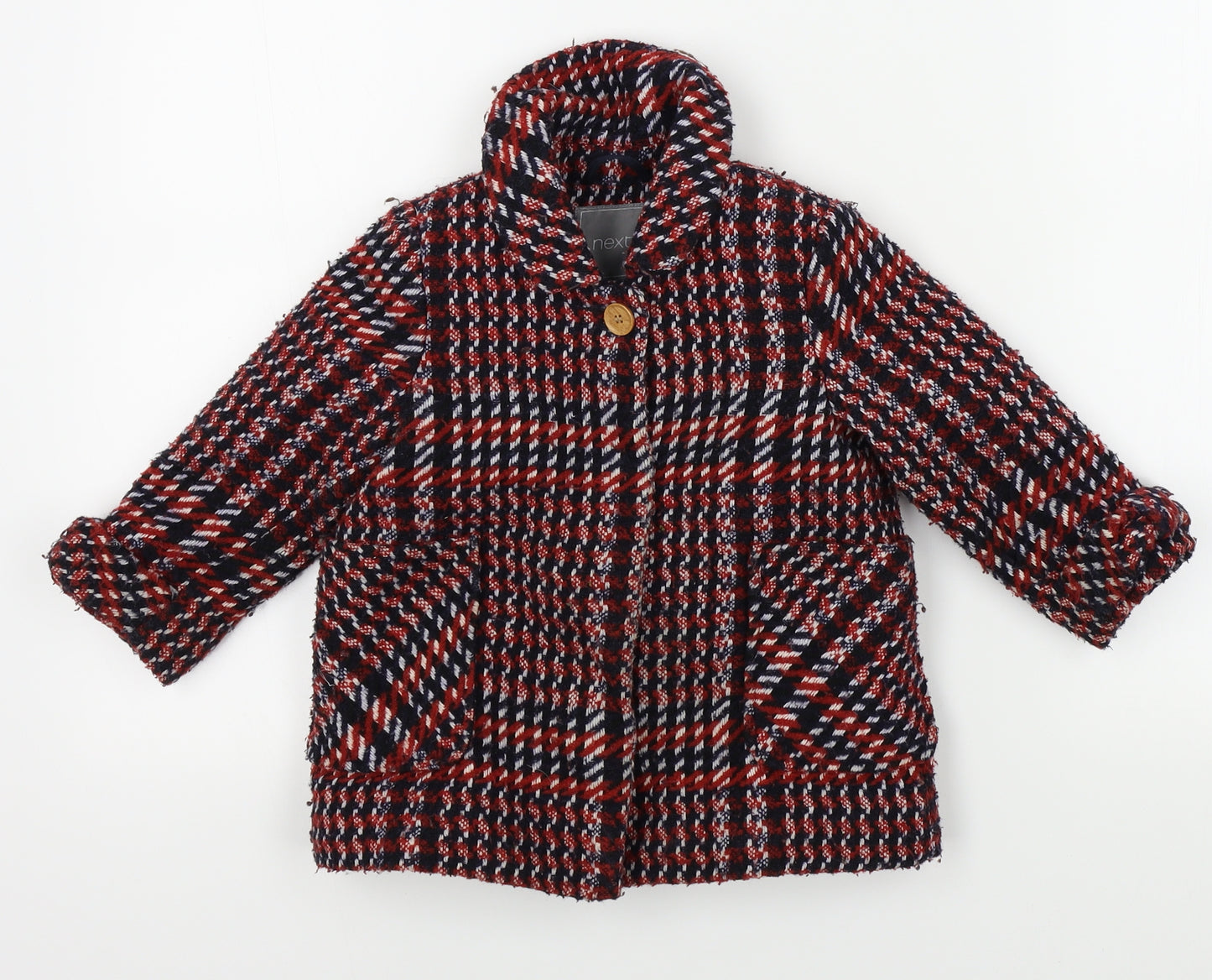 NEXT Baby Red Geometric  Basic Coat Coat Size 18-24 Months