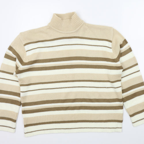 Bonmarché Womens Brown Striped  Pullover Jumper Size XL