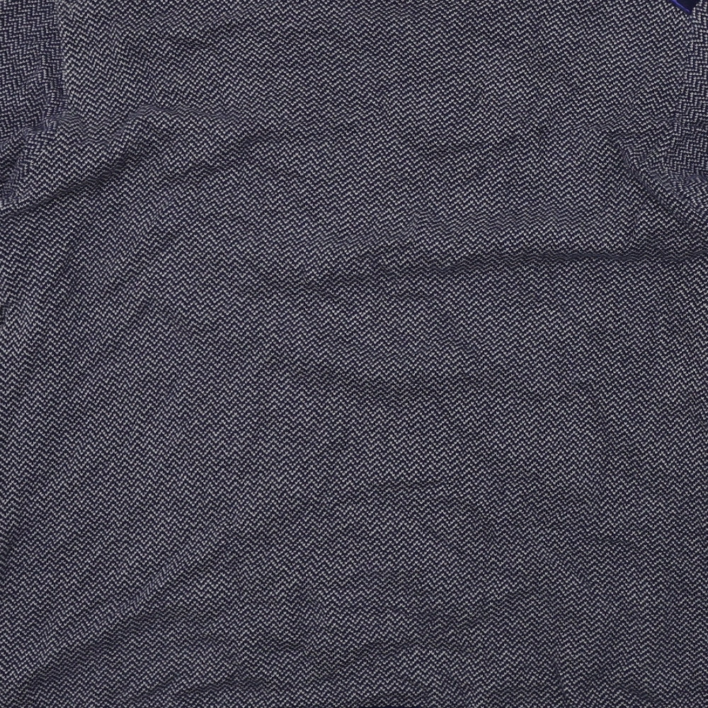 George Mens Blue Geometric  Pullover Jumper Size L