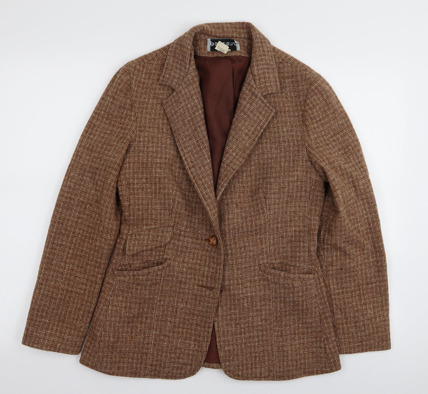 positions Mens Brown Houndstooth  Jacket Blazer Size 34