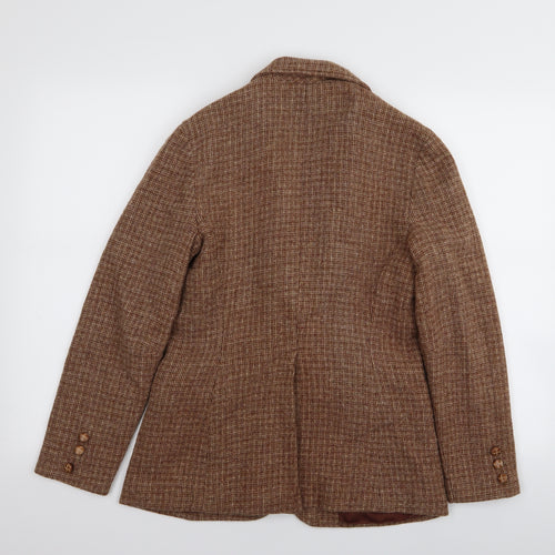 positions Mens Brown Houndstooth  Jacket Blazer Size 34