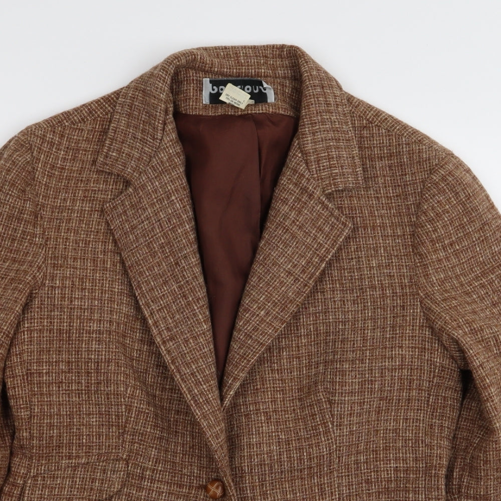 positions Mens Brown Houndstooth  Jacket Blazer Size 34