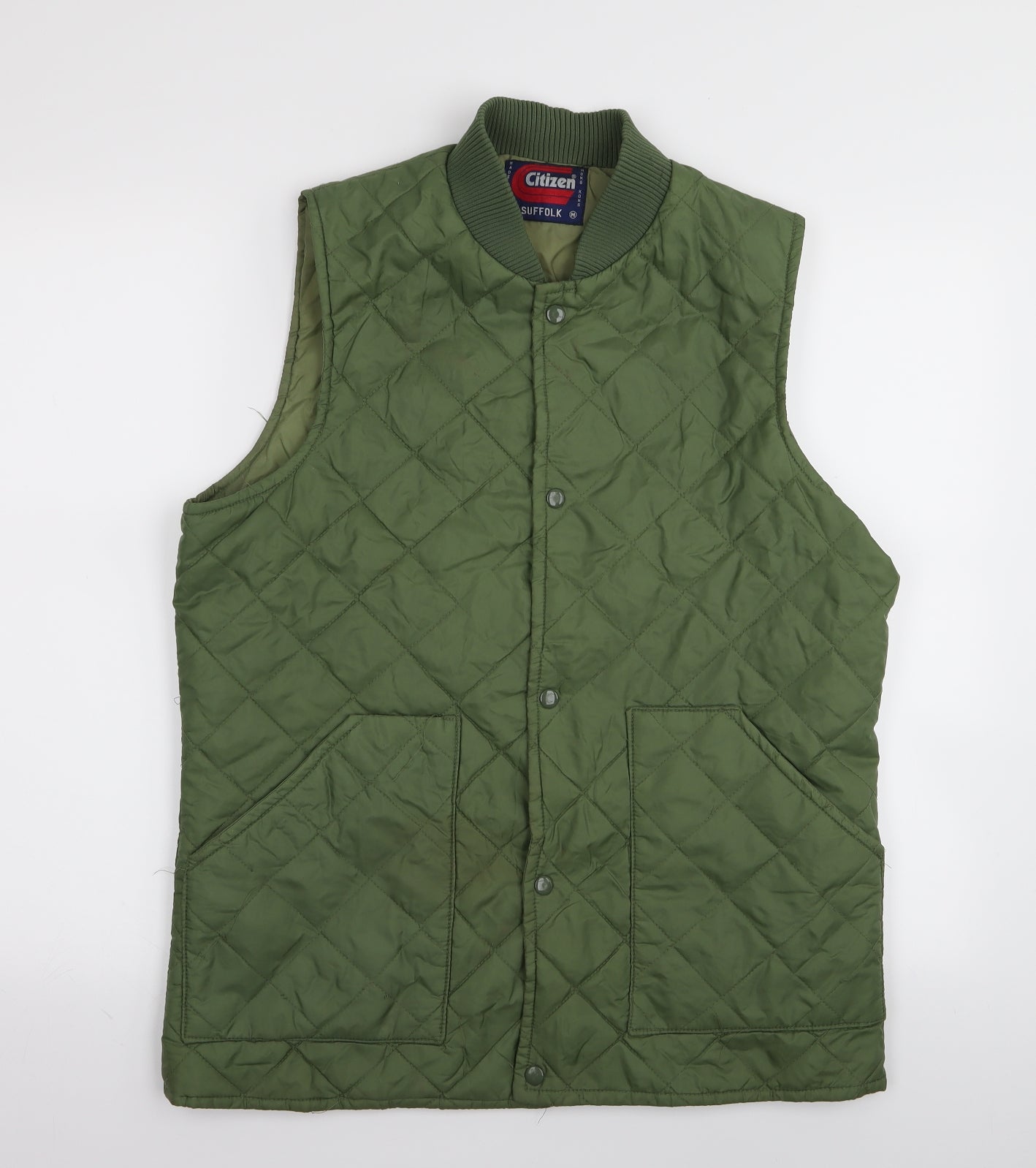 Citizen Mens Green Argyle/Diamond  Gilet Coat Size M