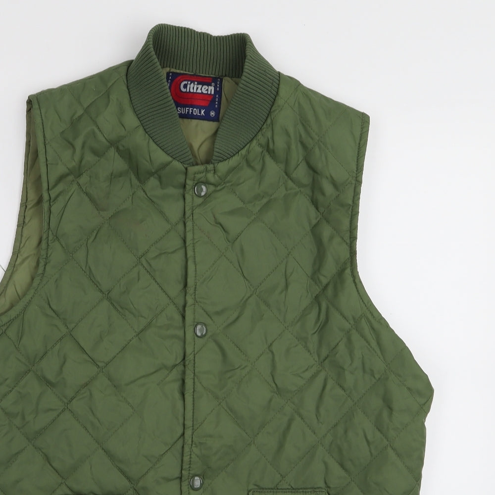 Citizen Mens Green Argyle/Diamond  Gilet Coat Size M