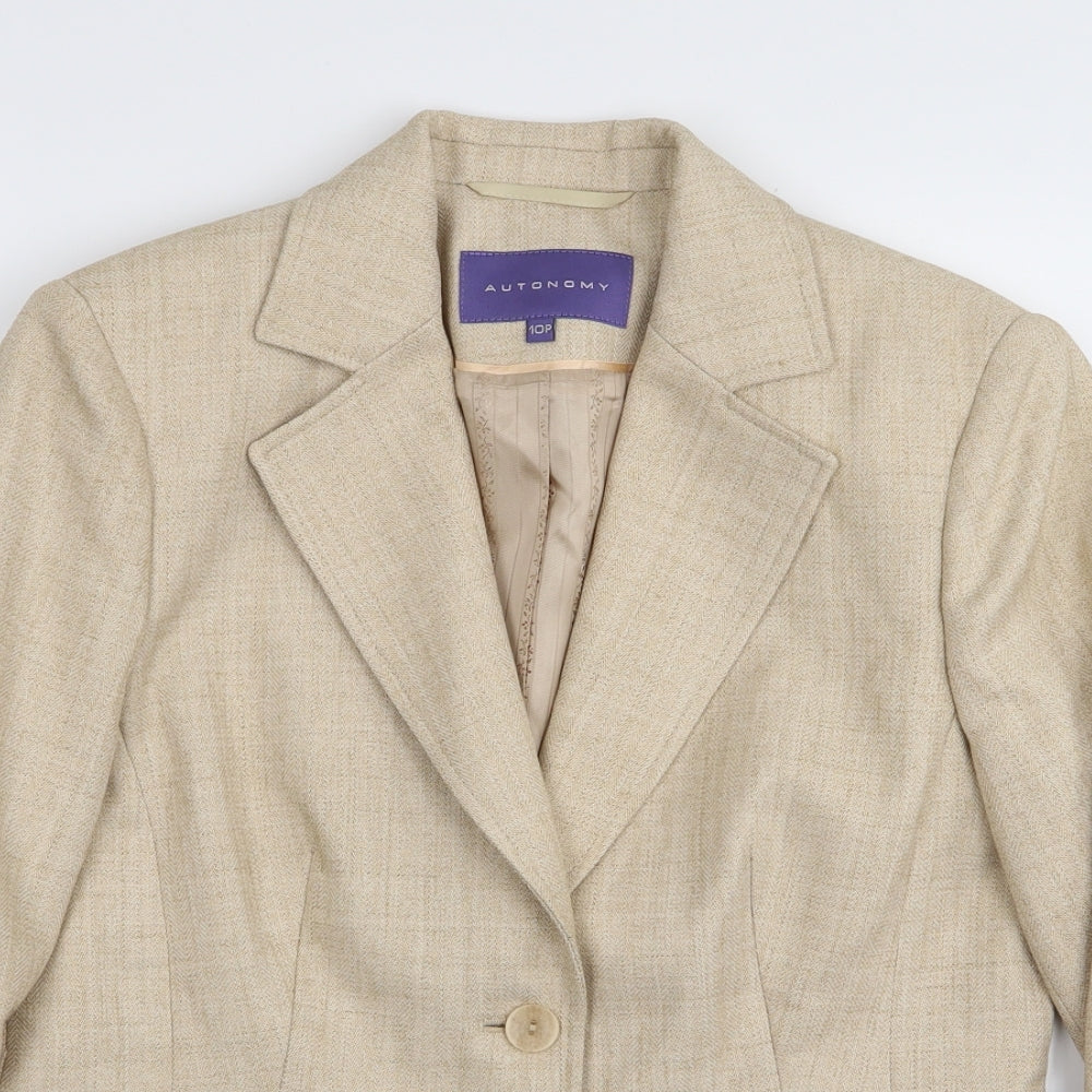Autonomy Womens Beige   Jacket Blazer Size 10