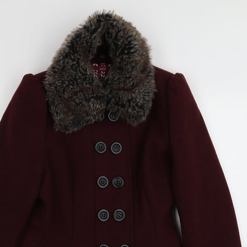 NEXT Womens Red   Overcoat Coat Size 14