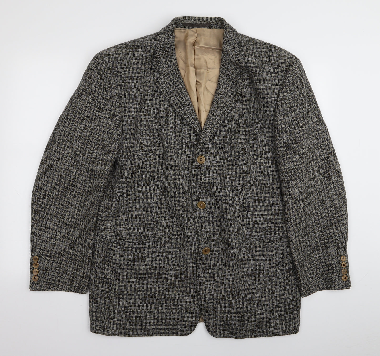 Charly's Company Mens Grey Houndstooth  Jacket Blazer Size 42