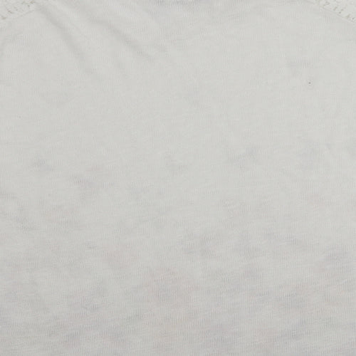 TU Womens White Floral  Basic T-Shirt Size 16
