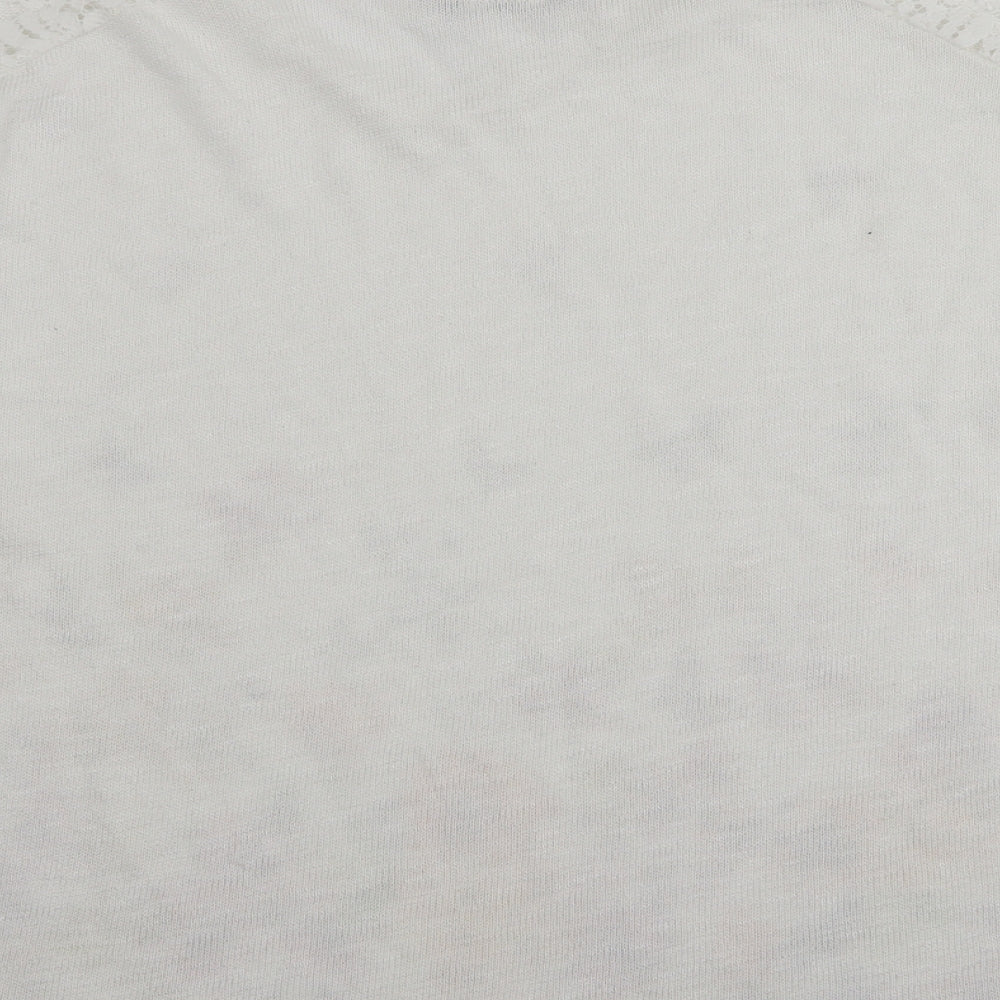 TU Womens White Floral  Basic T-Shirt Size 16