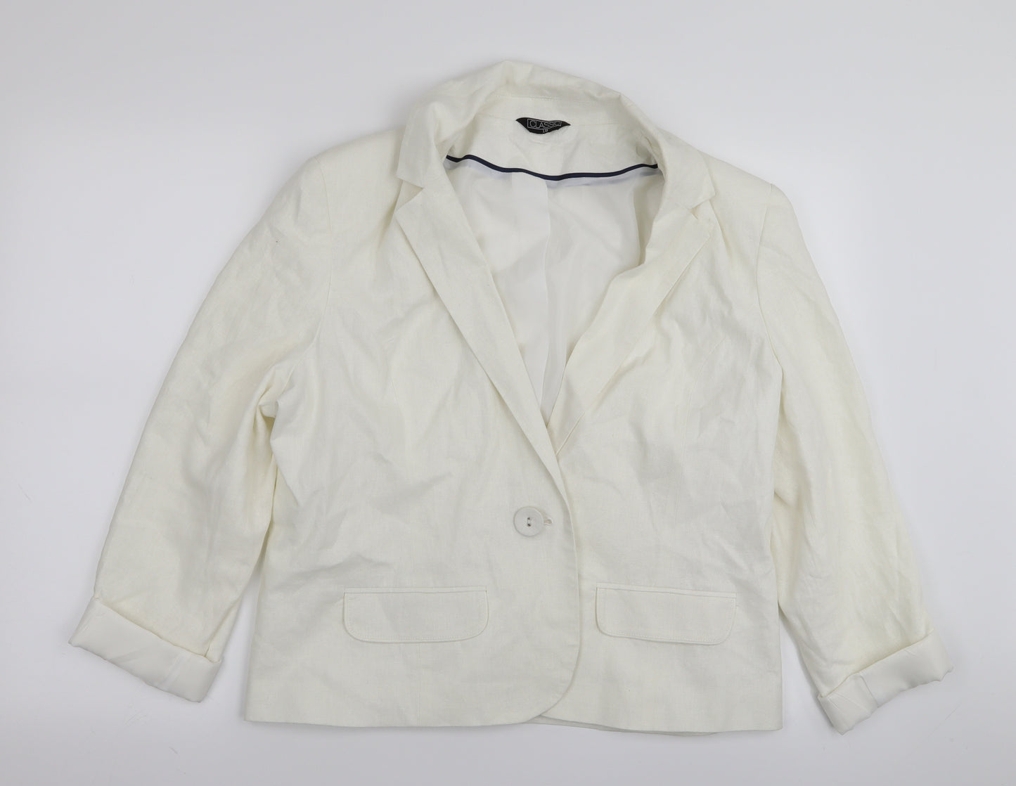 Classic Womens White   Jacket Blazer Size 18