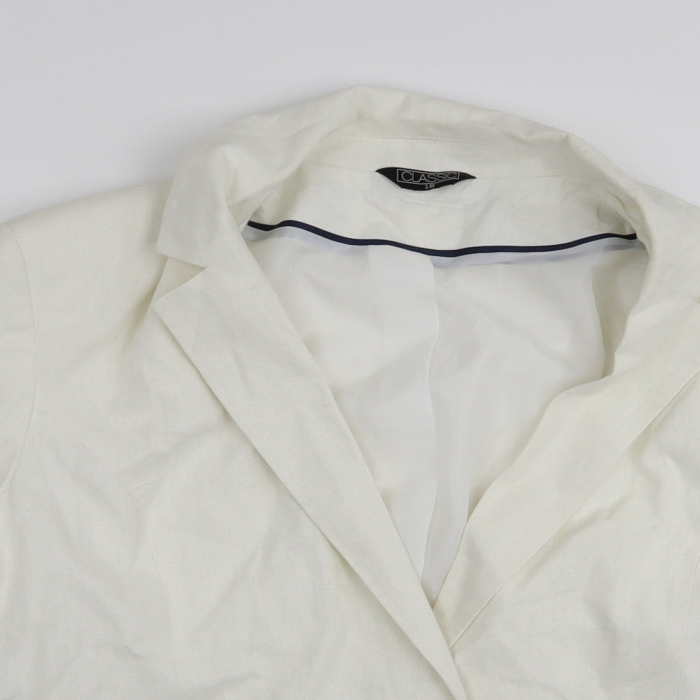Classic Womens White   Jacket Blazer Size 18