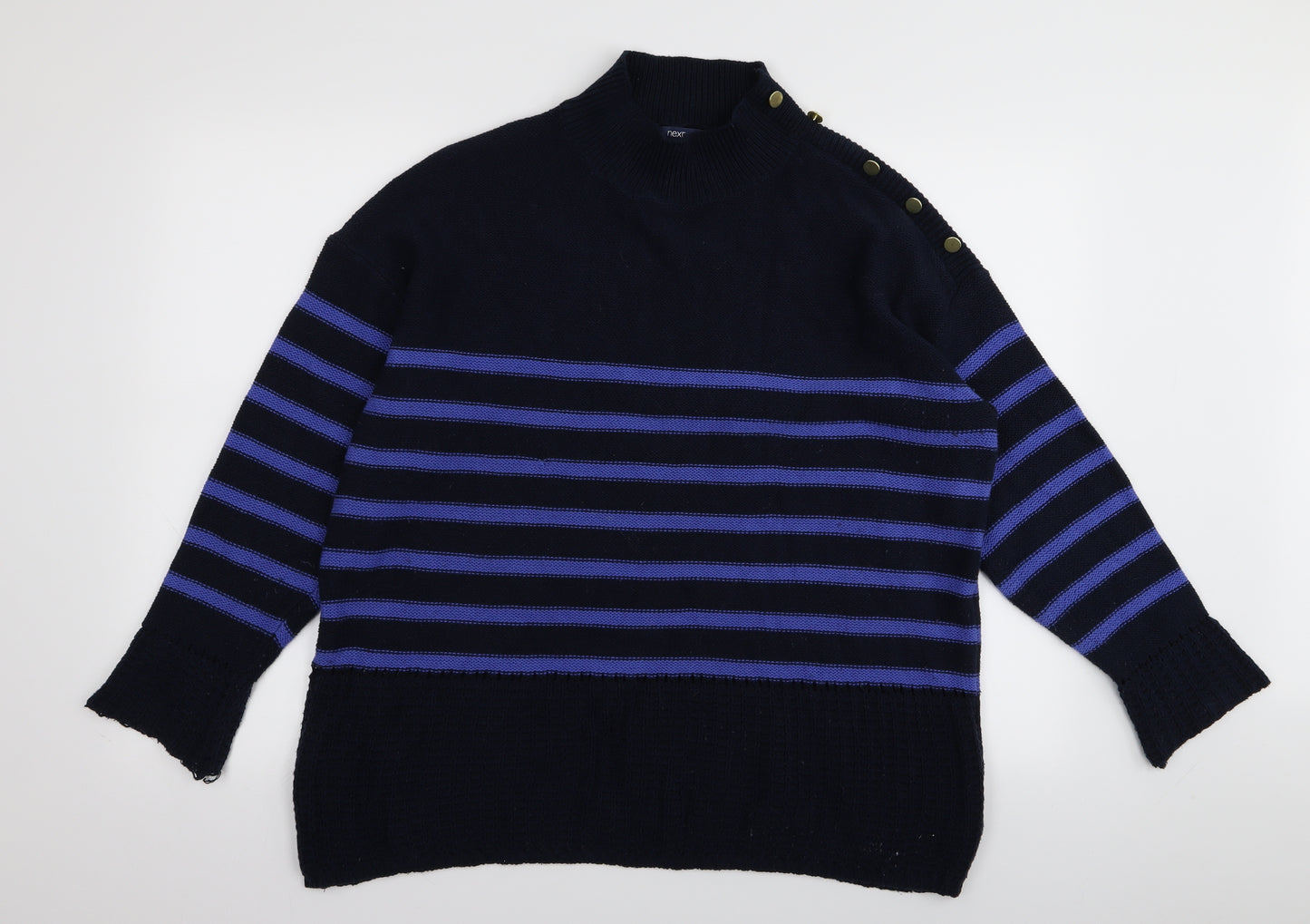 NEXT Womens Blue Striped  Pullover Jumper Size 18
