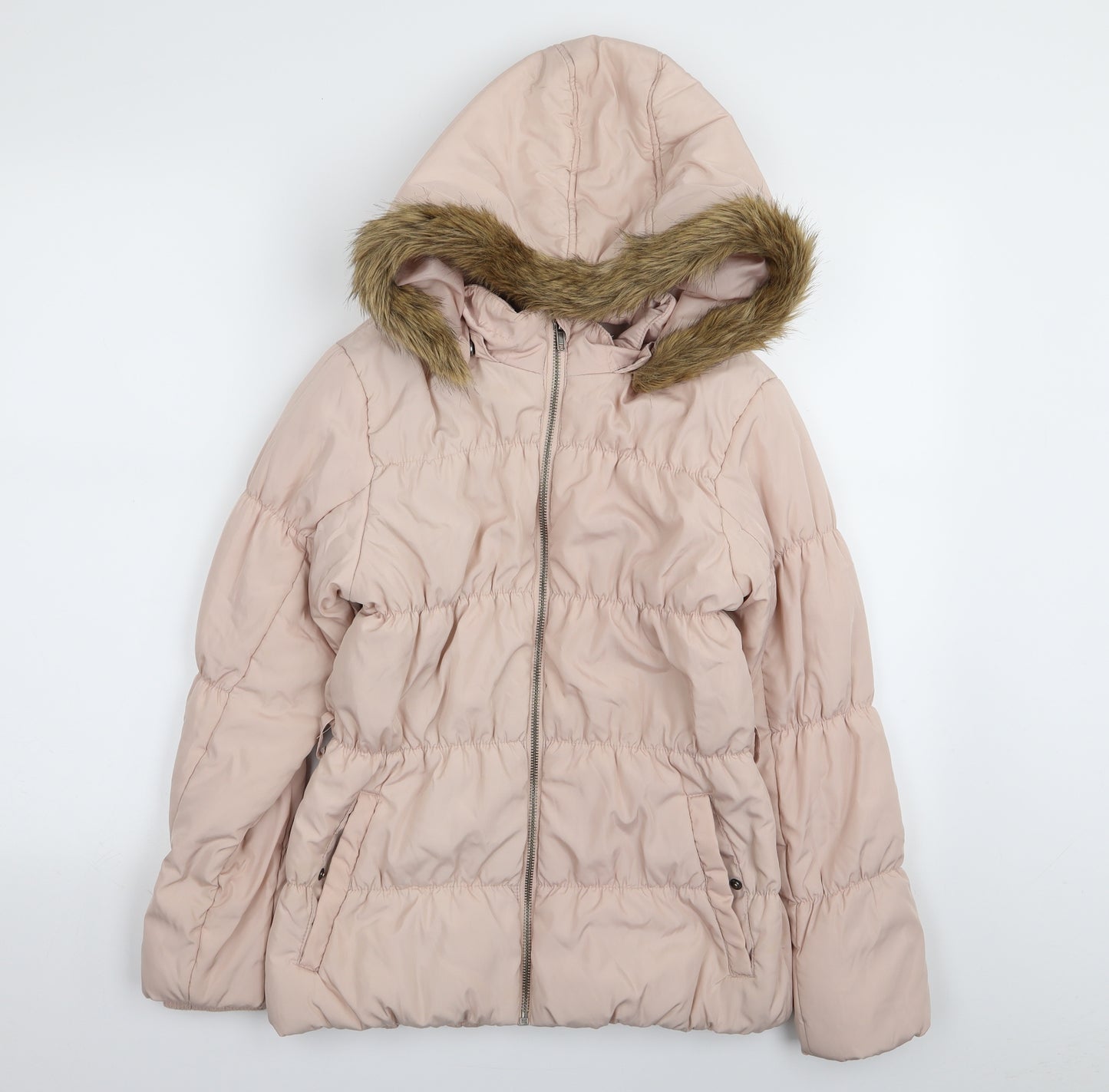 H&M Girls Pink   Parka Coat Size 13-14 Years