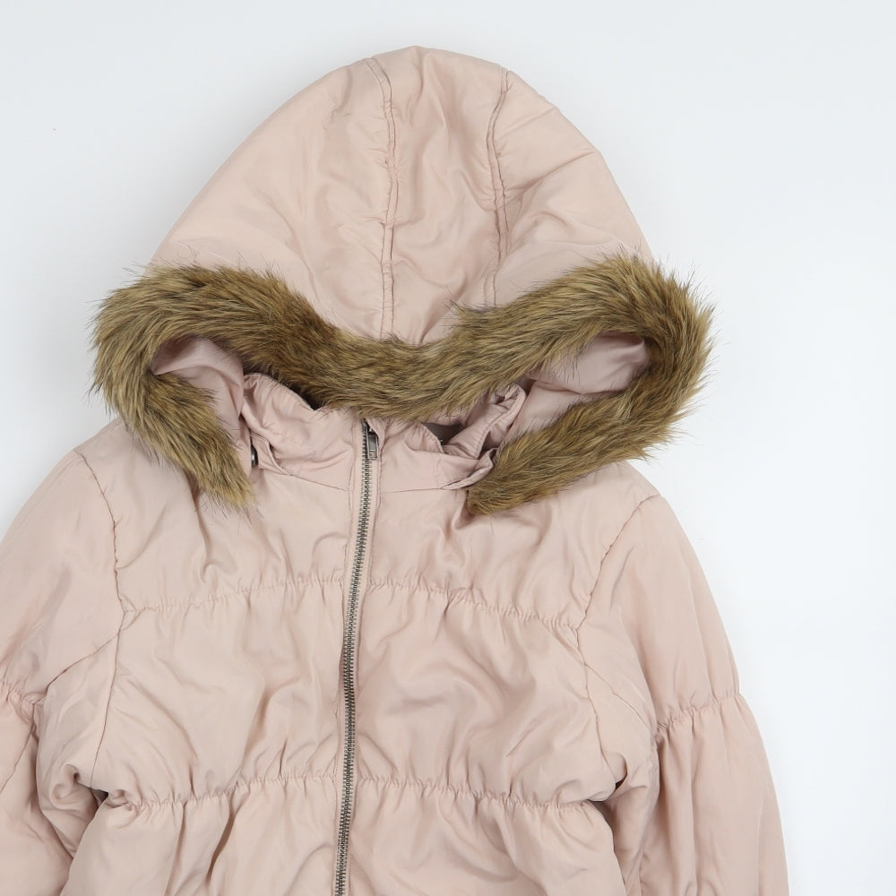 H&M Girls Pink   Parka Coat Size 13-14 Years