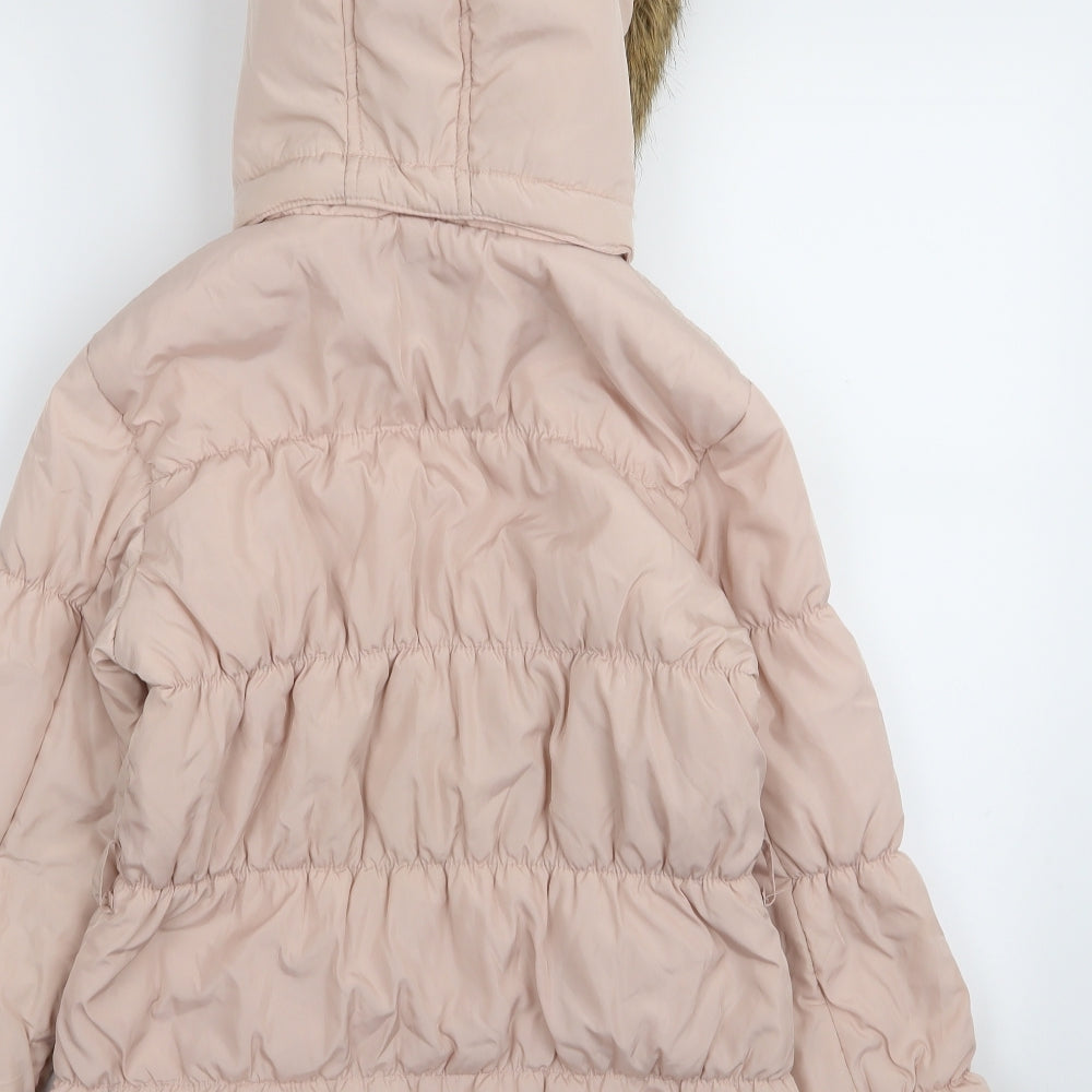 H&M Girls Pink   Parka Coat Size 13-14 Years