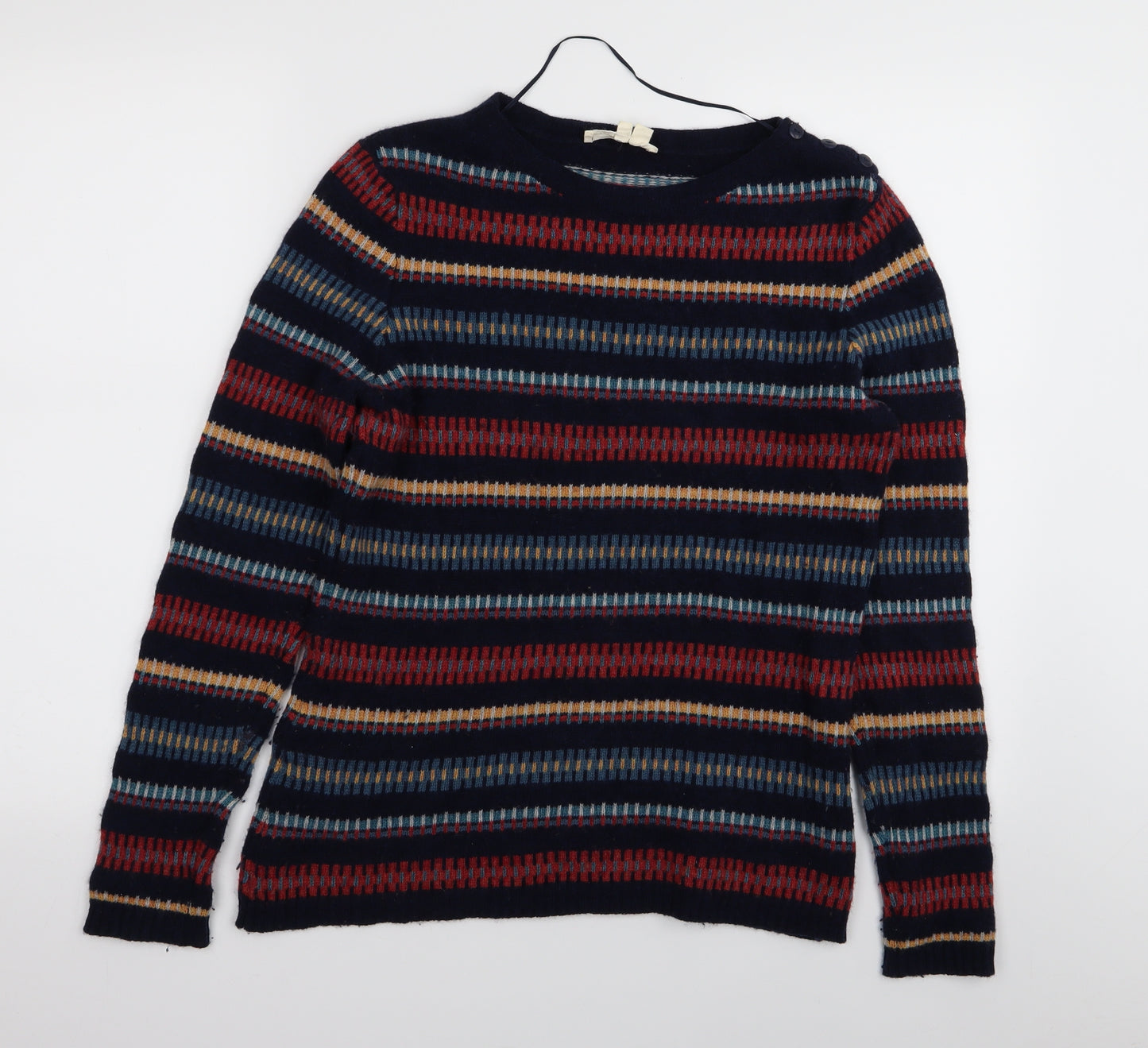 Seasalt Cornwall Womens Blue Geometric  Pullover Jumper Size 10