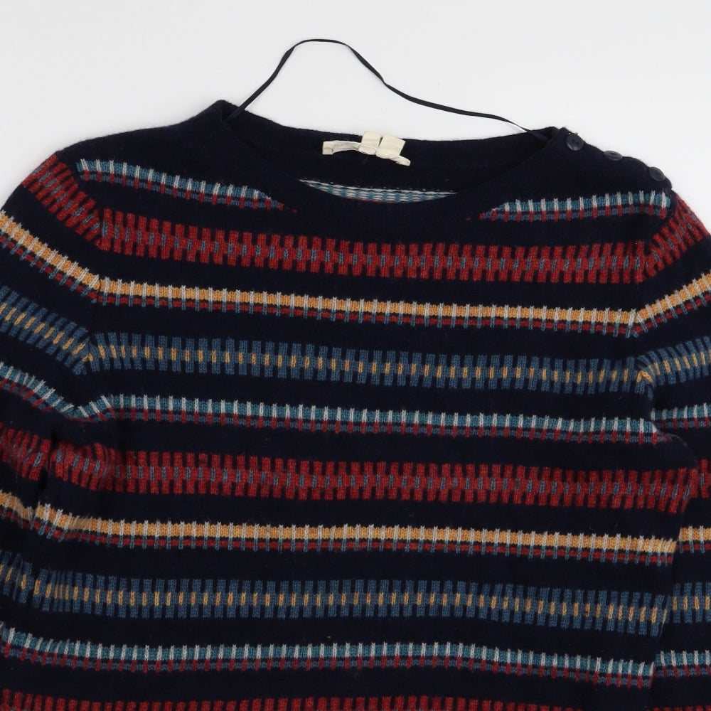 Seasalt Cornwall Womens Blue Geometric  Pullover Jumper Size 10