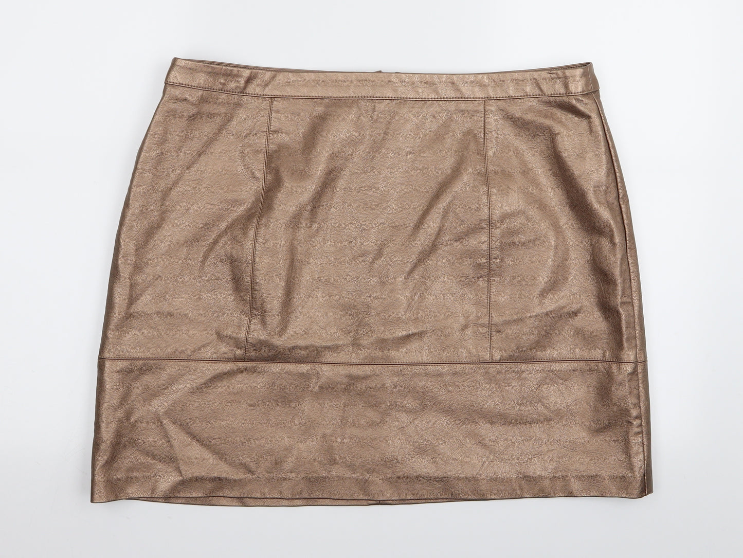 New Look Womens Gold   Mini Skirt Size 18