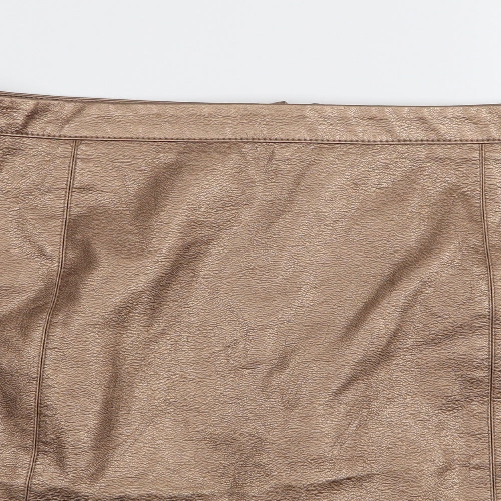 New Look Womens Gold   Mini Skirt Size 18