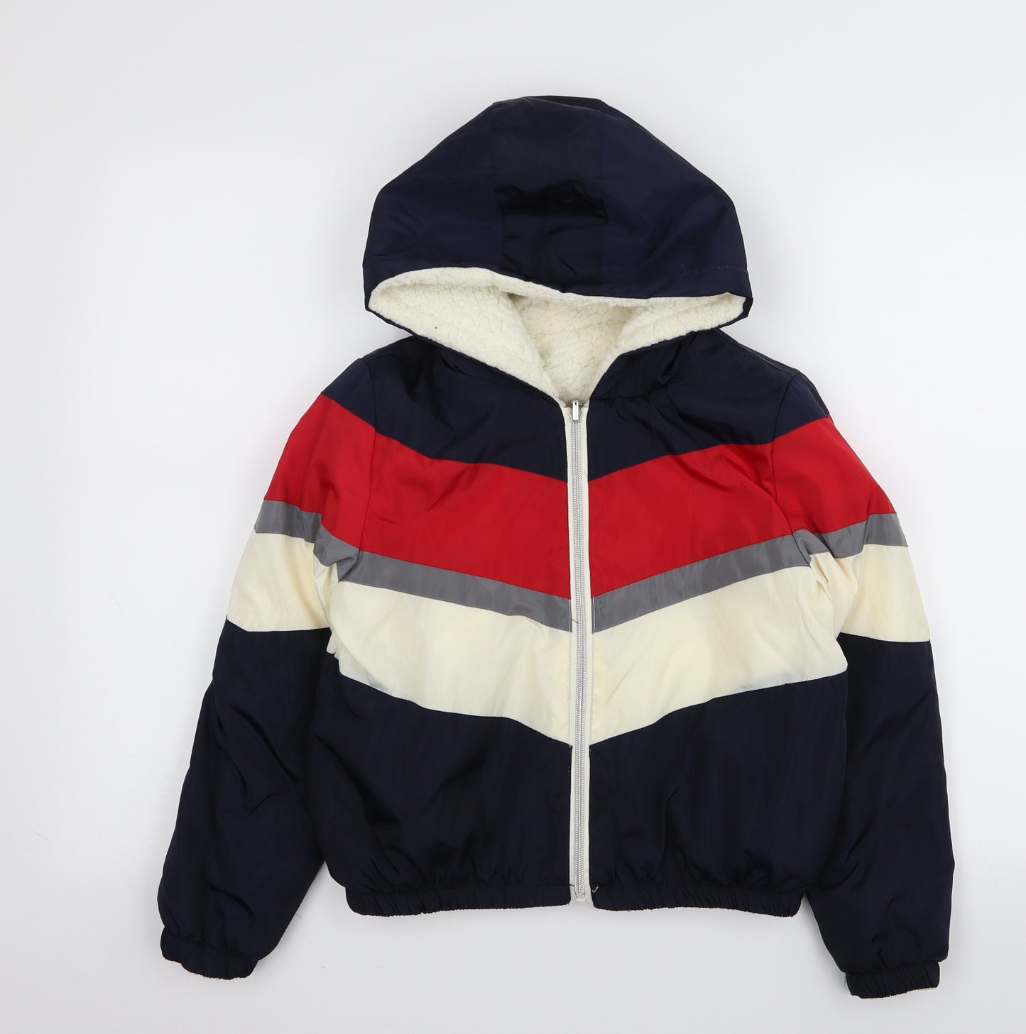M&Co Boys Multicoloured Striped  Puffer Jacket Coat Size 10 Years