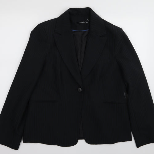 Primark Womens Black Striped  Jacket Blazer Size 18