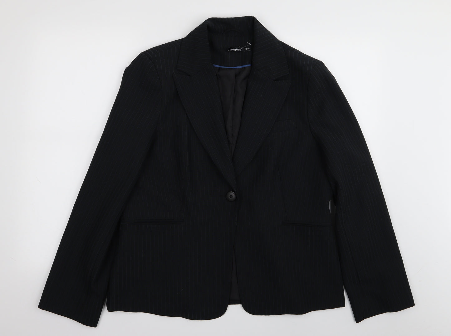 Primark Womens Black Striped  Jacket Blazer Size 18
