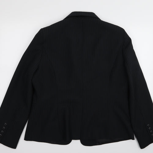 Primark Womens Black Striped  Jacket Blazer Size 18