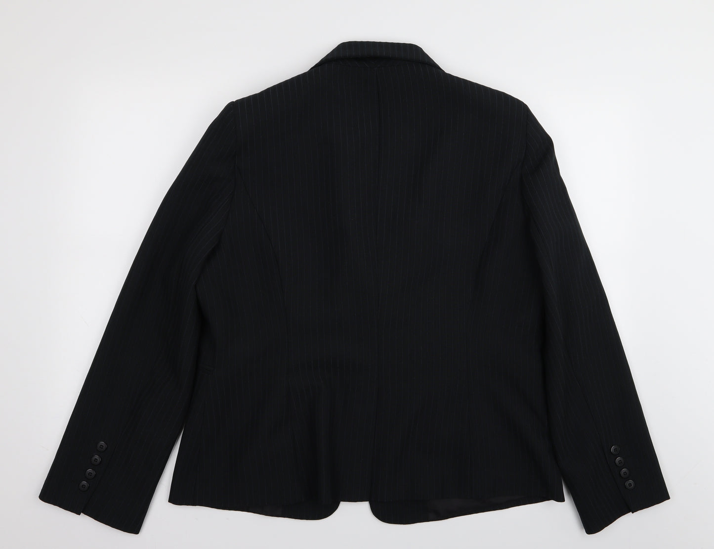 Primark Womens Black Striped  Jacket Blazer Size 18