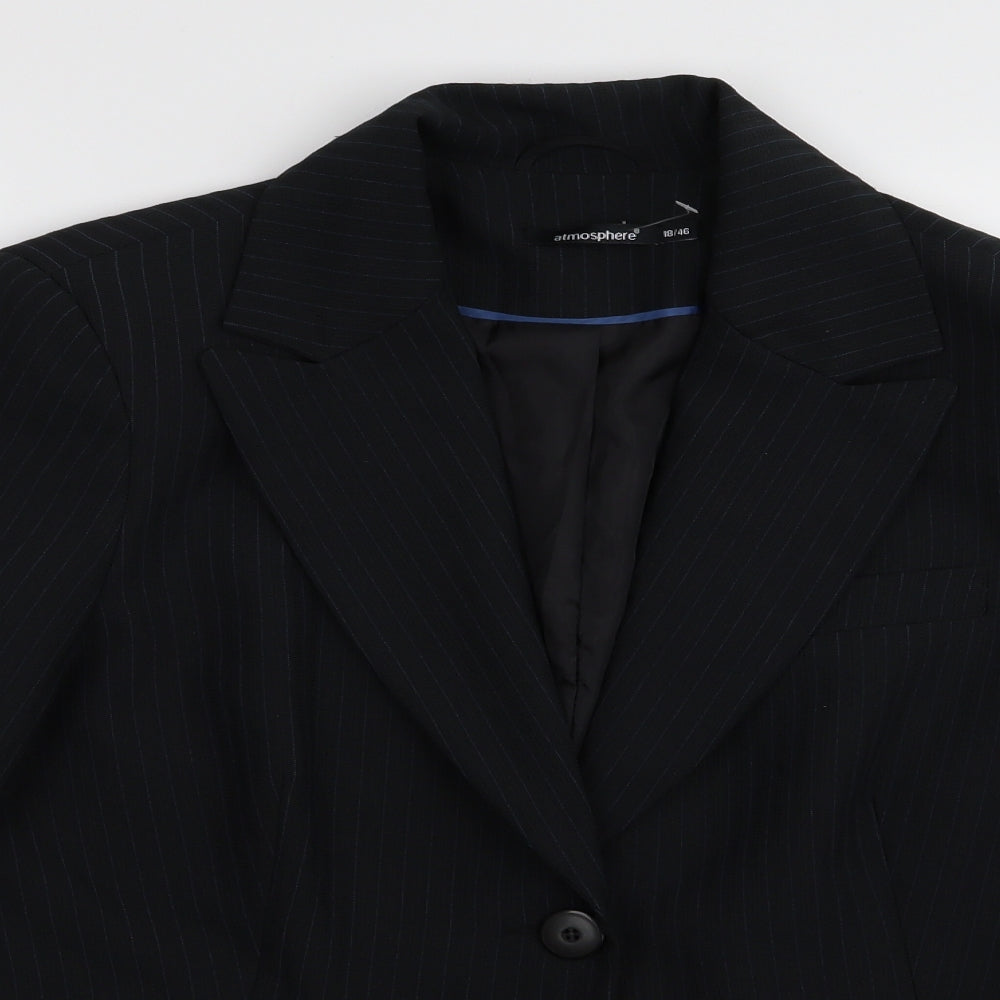 Primark Womens Black Striped  Jacket Blazer Size 18