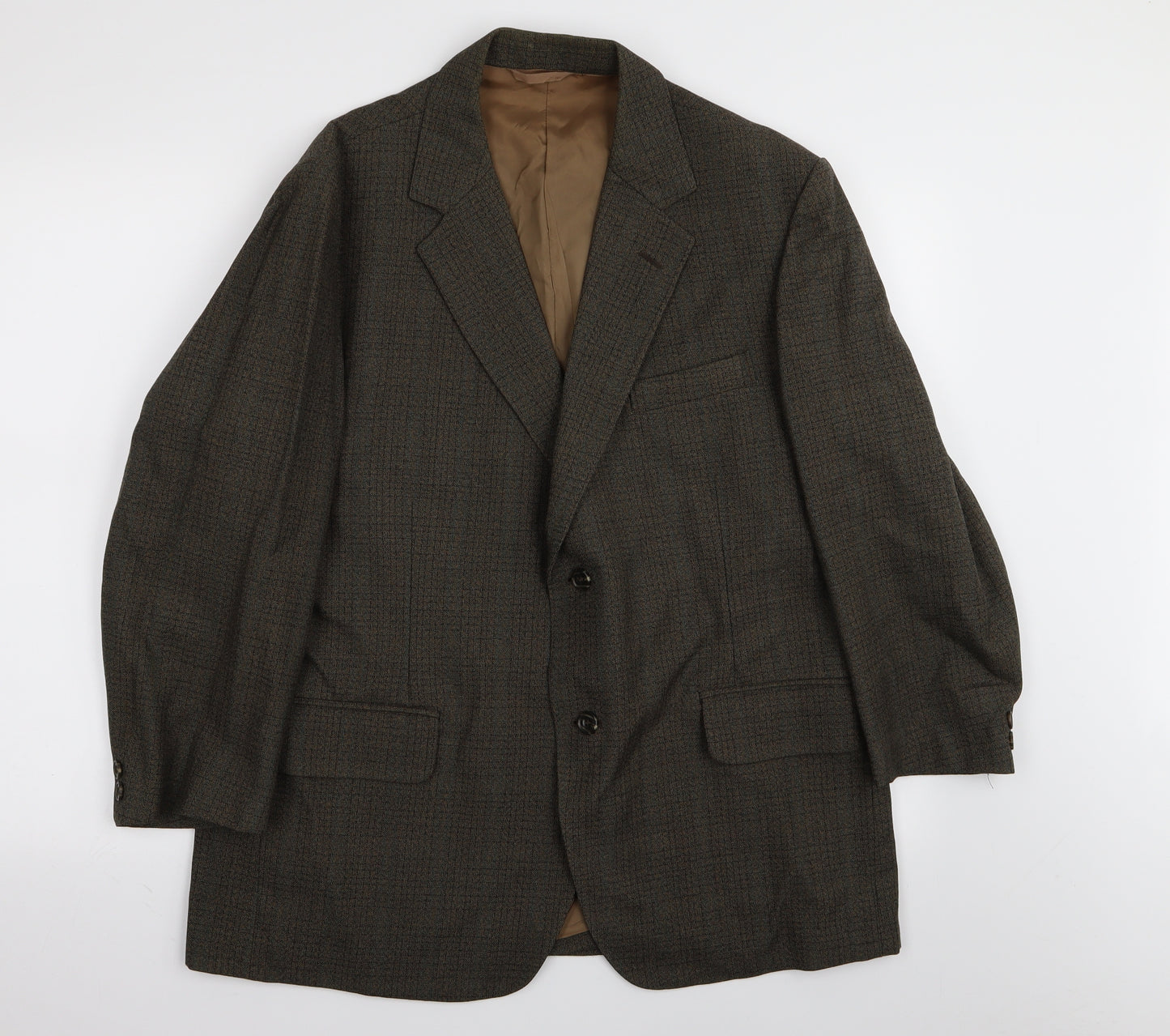 dunn and co Mens Brown Check  2 Piece Suit Size 40 L23 in