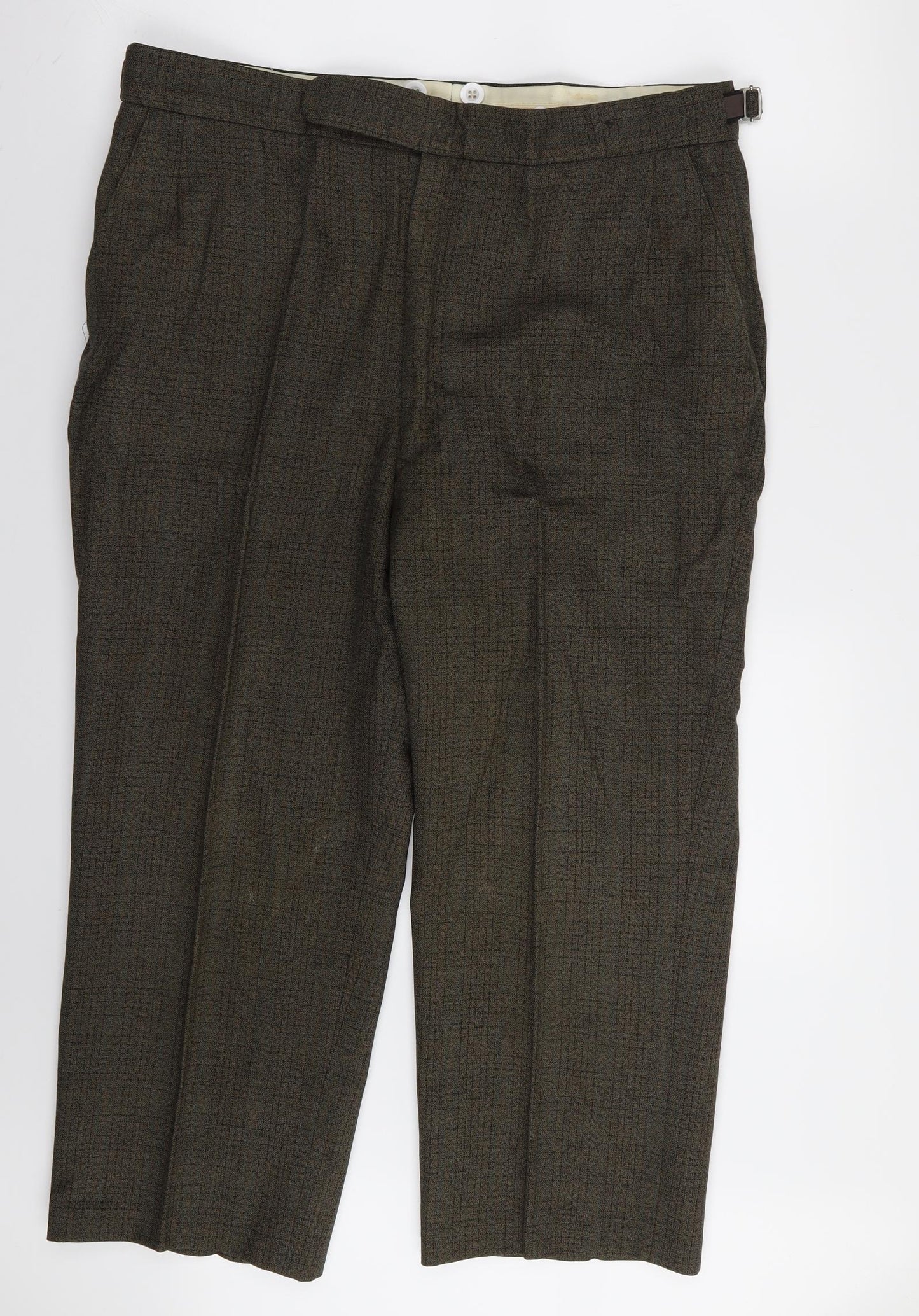 dunn and co Mens Brown Check  2 Piece Suit Size 40 L23 in