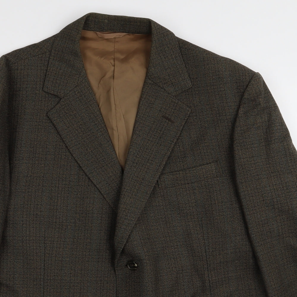 dunn and co Mens Brown Check  2 Piece Suit Size 40 L23 in