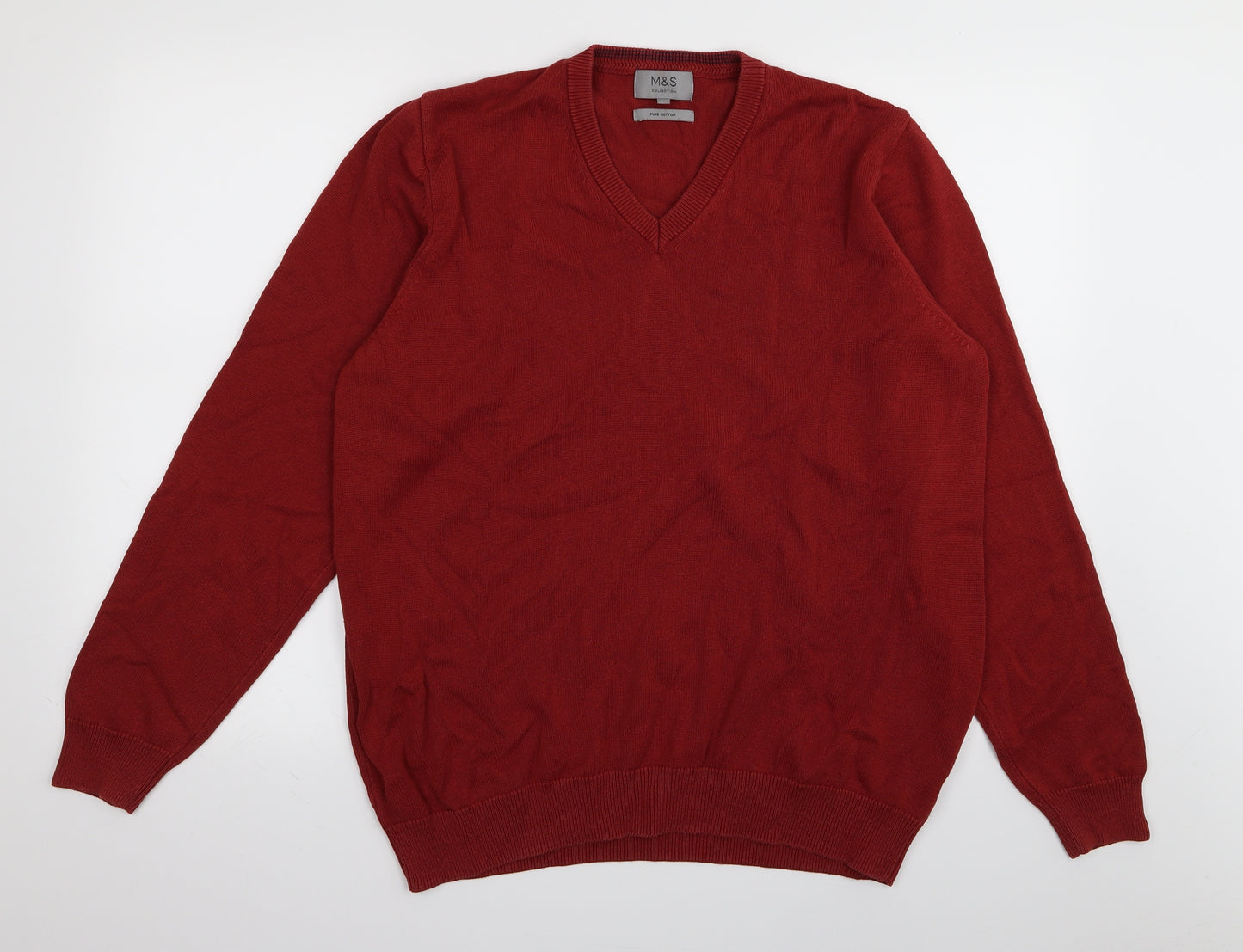 M&S Mens Red   Pullover Jumper Size L
