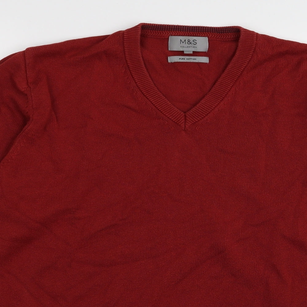 M&S Mens Red   Pullover Jumper Size L